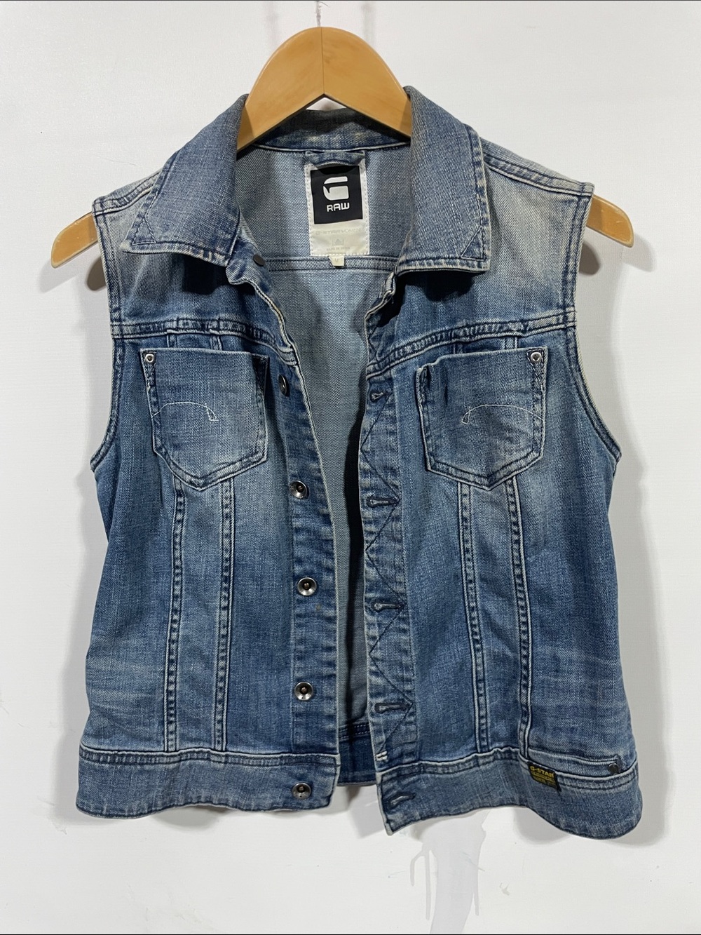 G-Star Blue Denim Sleeveless Vest